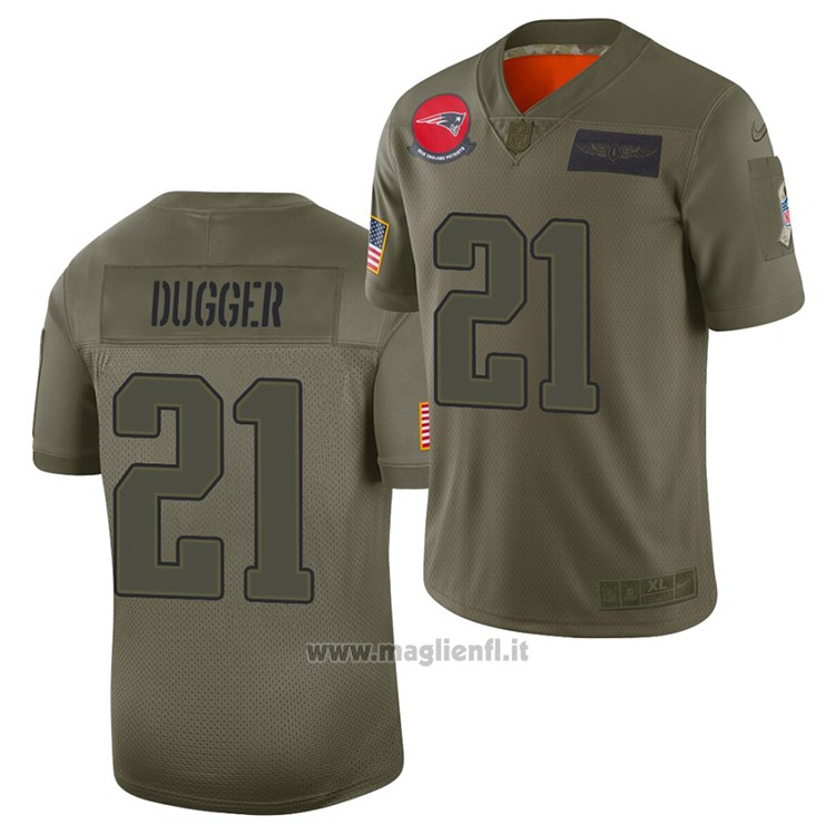 Maglia NFL Limited New England Patriots Kyle Dugger 2019 Salute To Service Verde